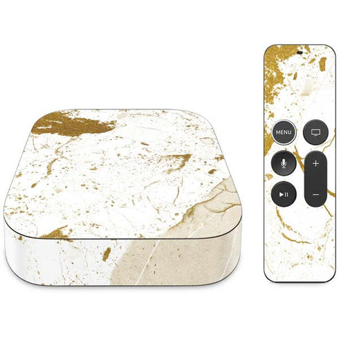 White Scattered Marble Apple TV Skin